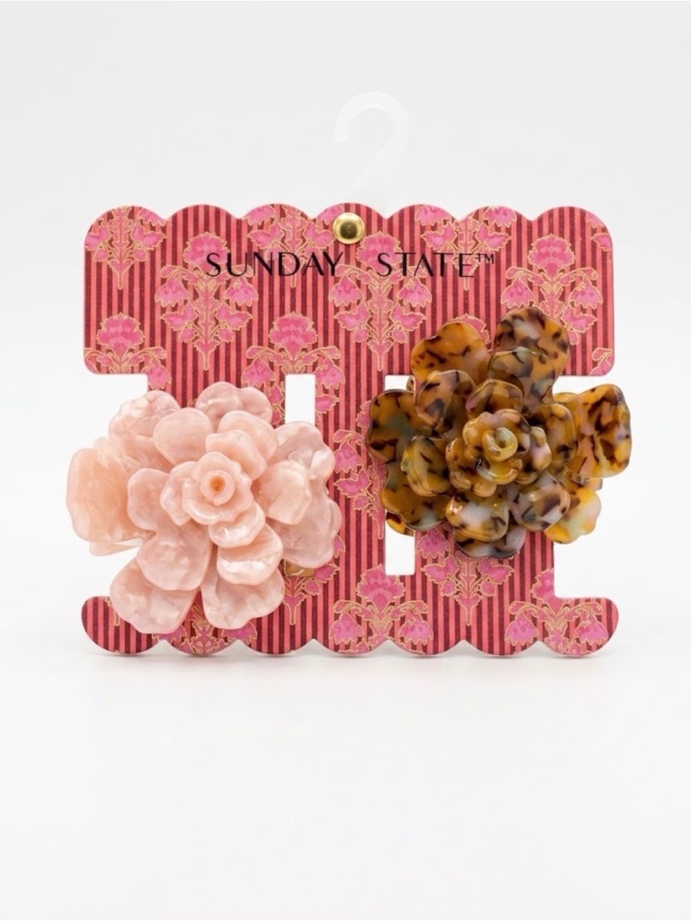 NWT ⚜️🌸⚜️ Sunday State Floral Hair Claw Clips Set of 2
